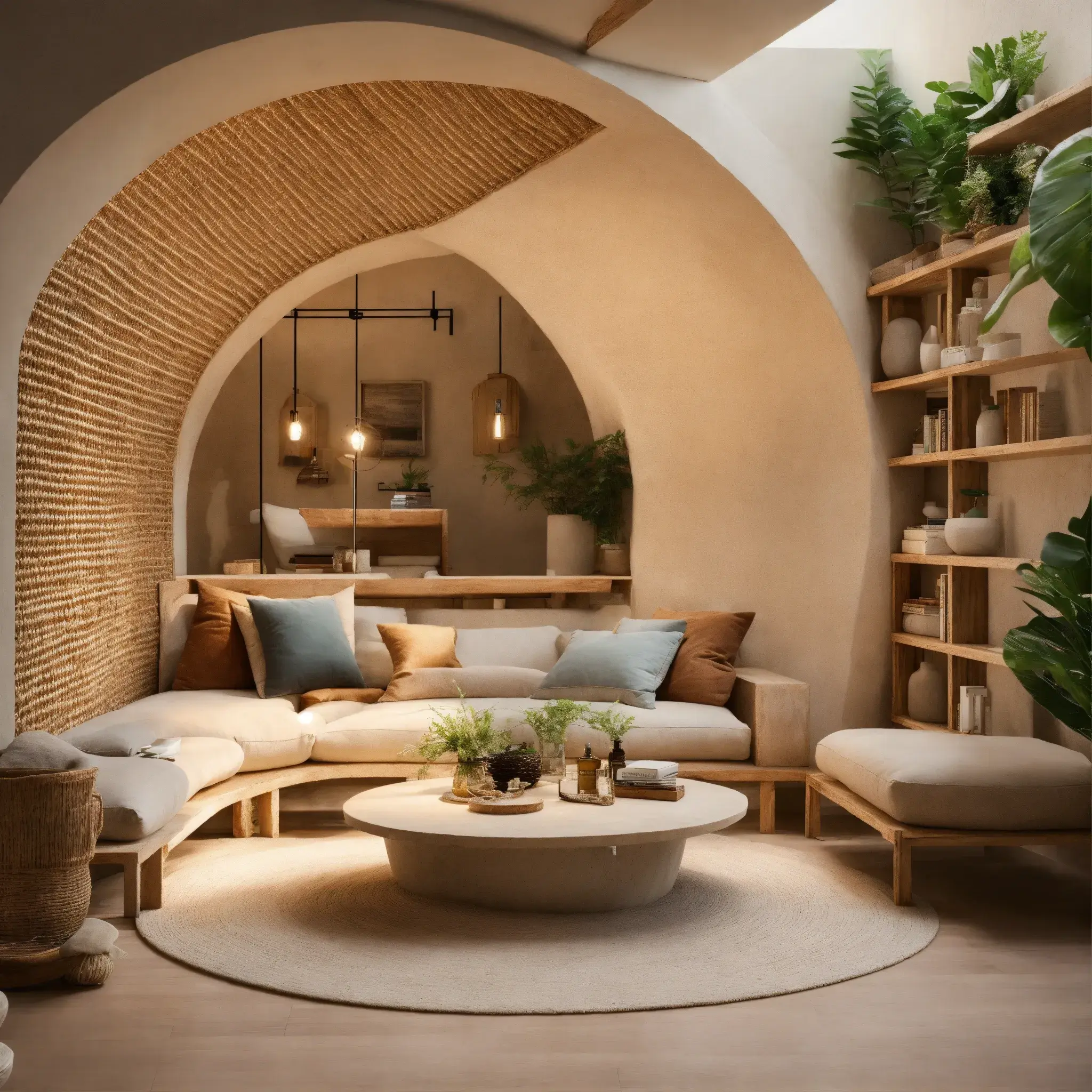 Esszimmer mit großem Holztisch